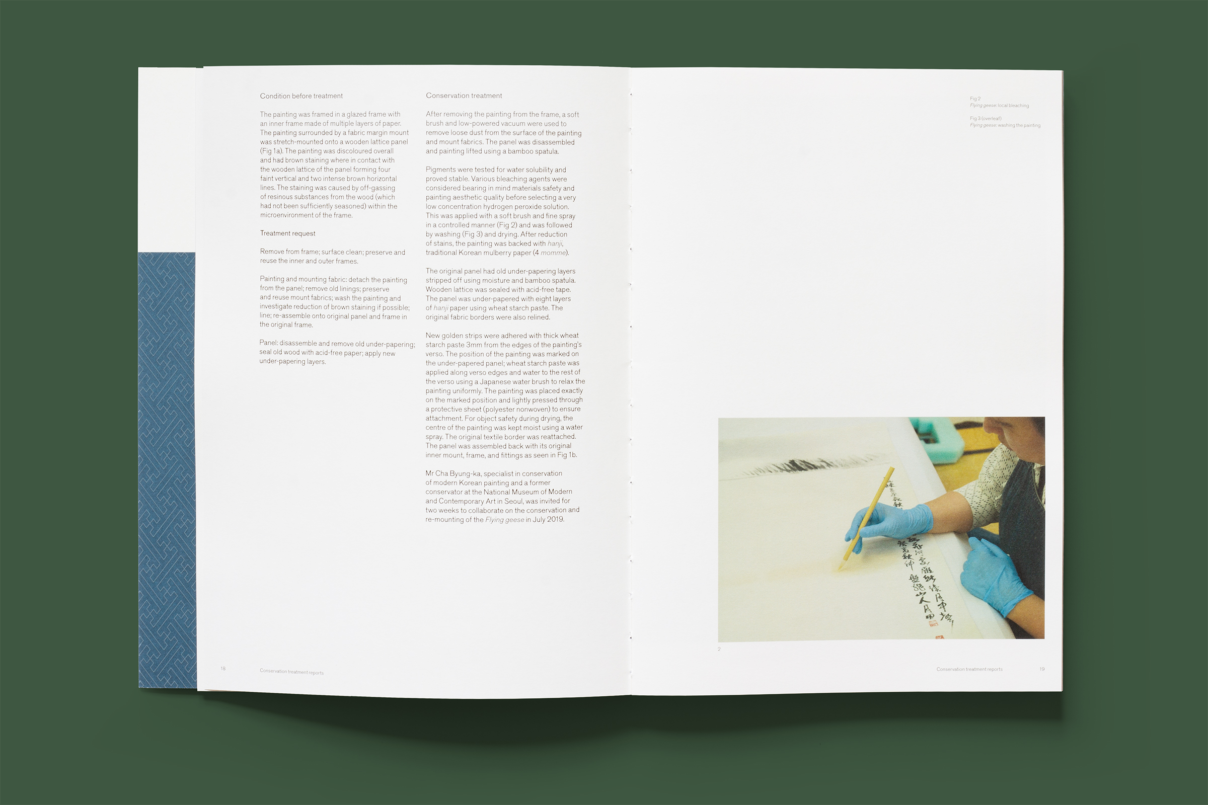 Top-down photo of an inside spread